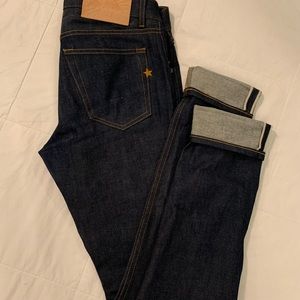 Brave Star selvage 14oz The Skeleton raw jeans.